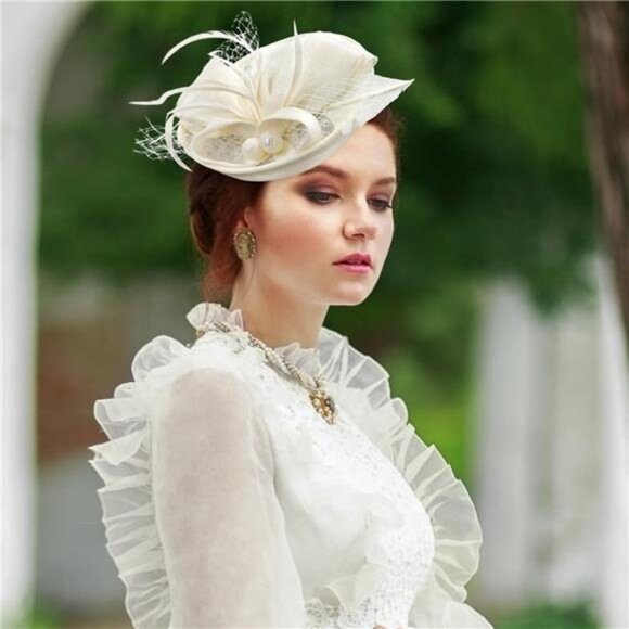 Small Tea Party Hat - White - Picture 1 of 6